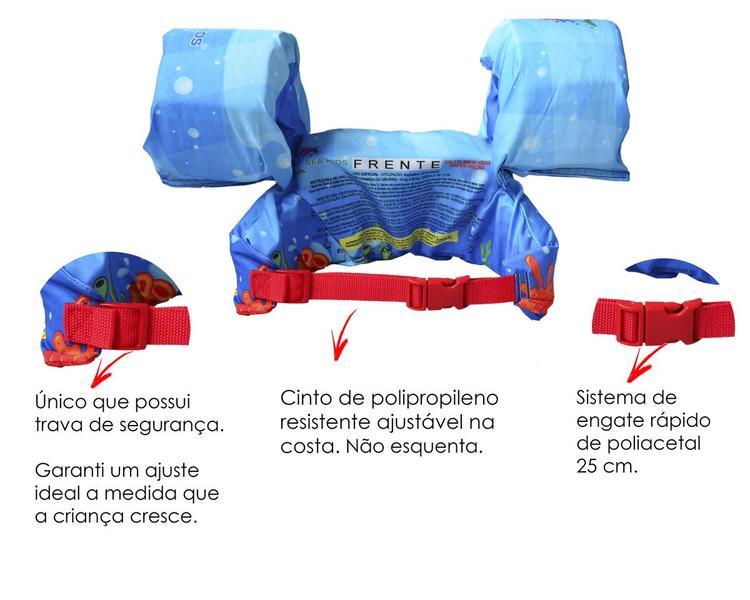Colete Salva-Vidas Infantil Boia Auxiliar para Piscina Segura - SEA KIDS Imagem de Colete Salva-Vidas Infantil Boia Auxiliar para Piscina Segura
