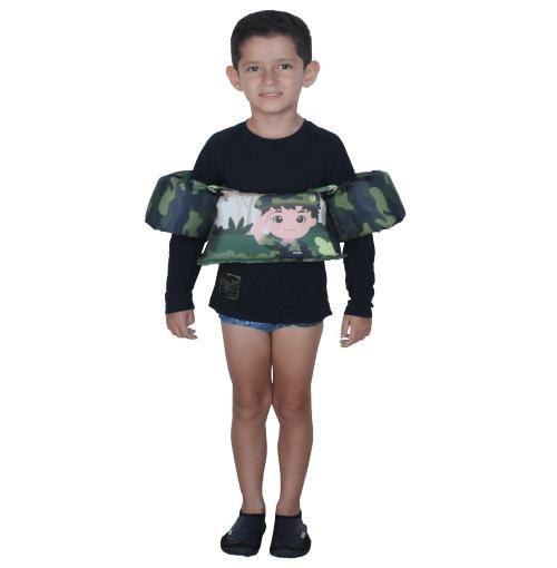 Imagem de Colete Salva Vidas Infantil Boia Braço Até 25kg Camuflado