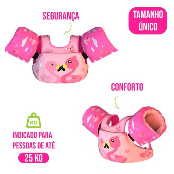 Imagem de Colete Salva Vidas Kids Infantil C/ Personagem Boia Criança Unissex Segurança Braço Emergência Barco Natação Piscina Praia