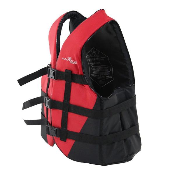 Colete Salva Vidas Nautika Coast Até 100KG Vermelho e Preto Imagem de Colete Salva Vidas Nautika Coast Até 100KG Vermelho e Preto
