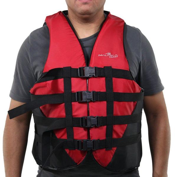Colete Salva Vidas Nautika Coast Até 100KG Vermelho e Preto Imagem de Colete Salva Vidas Nautika Coast Até 100KG Vermelho e Preto