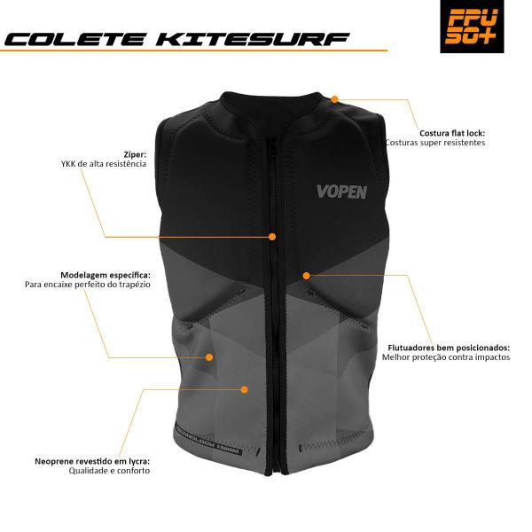 Colete Salva Vidas Neoprene Kitesurf - VOPEN Imagem de Colete Salva Vidas Neoprene Kitesurf