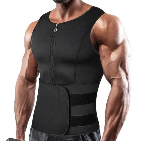 Imagem de Colete Sauna Modelador de Corpo Masculino em Neoprene com Zíper