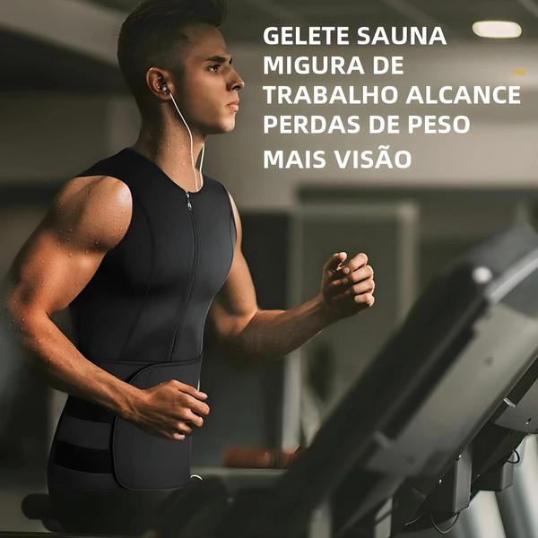 Imagem de Colete Sauna Modelador de Corpo Masculino em Neoprene com Zíper