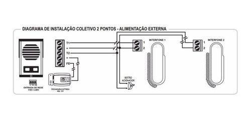 Imagem de Coletivo 2 Pontos +2 Fones + Fechadura + Protetor + Botoeira