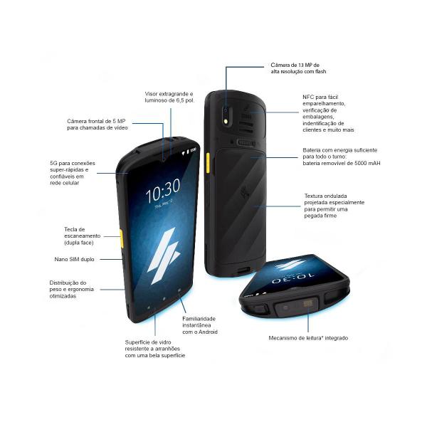 Coletor de dados Zebra Tc15 de 6,5 Android 11 5G Mobile Computer