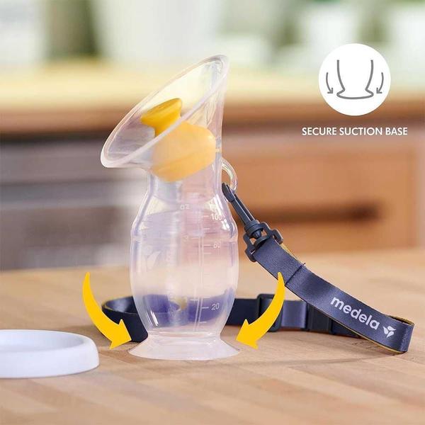 Coletor de Leite Materno Silicone Medela 100ml - Branco Imagem de Coletor de Leite Materno Silicone Medela 100ml - Branco