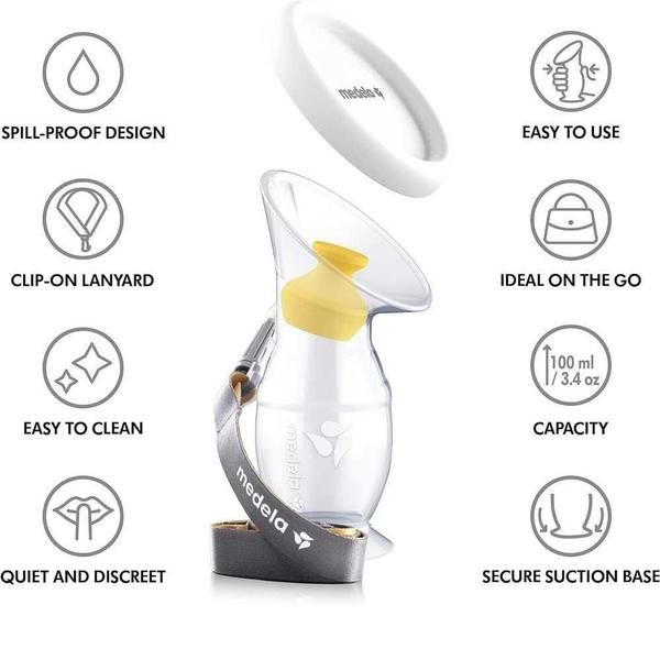 Coletor de Leite Materno Silicone Medela 100ml - Branco Imagem de Coletor de Leite Materno Silicone Medela 100ml - Branco