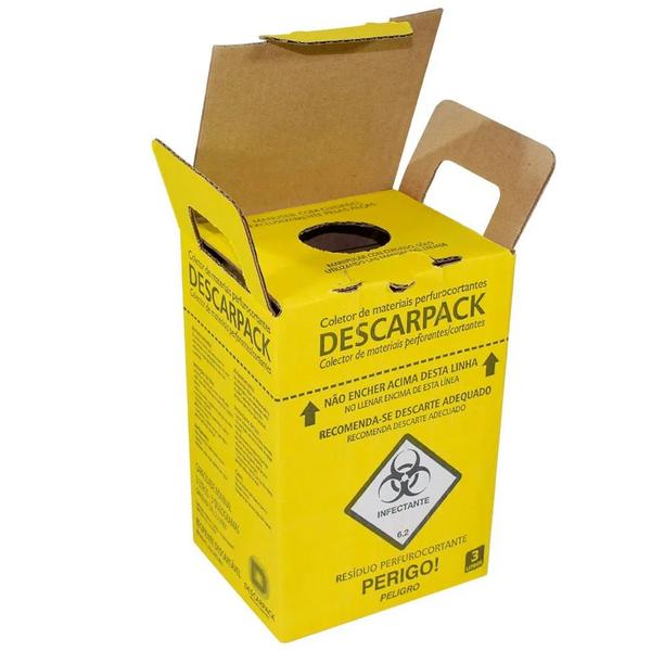 Imagem de Coletor de Material Perfurocortante Descarpack 3l - unidade