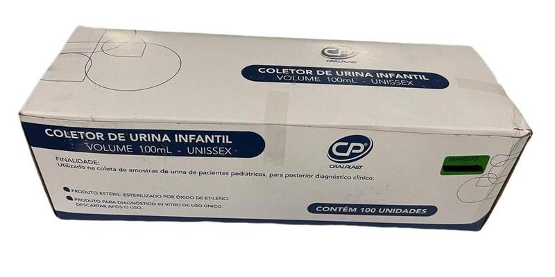 Imagem de Coletor De Urina Infantil 100ml Com 100 und Cralplast com NF