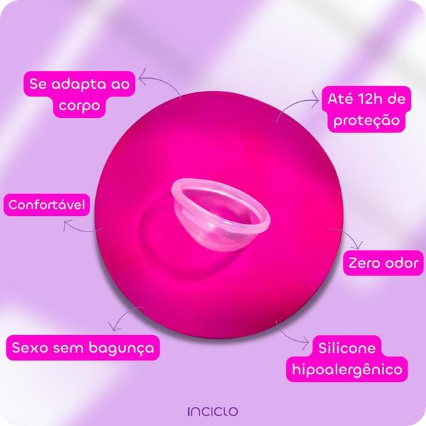 Imagem de Coletor Menstrual + Disco Menstrual+ Cápsula Esterilizadora Lavanda + Sabonete Inciclo