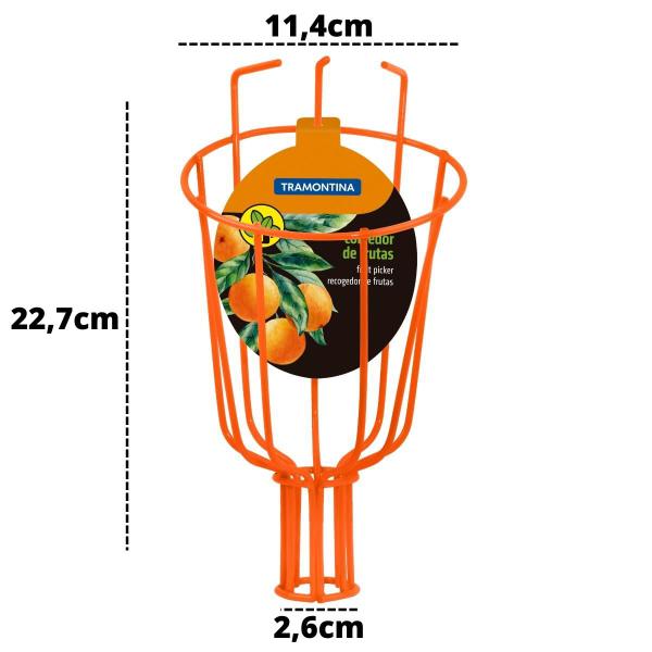 Imagem de Colhedor De Frutas Tramontina Tamanho Pequeno Sem Cabo - Apanhador De Laranjas, Maças, Limão