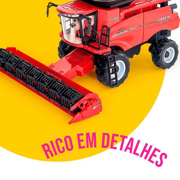 Imagem de Colheitadeira de Grãos Case Axial-flow Mini Tratores 1:42 Brinquedo Infantil Carrinho Fazenda - Usual Brinquedos