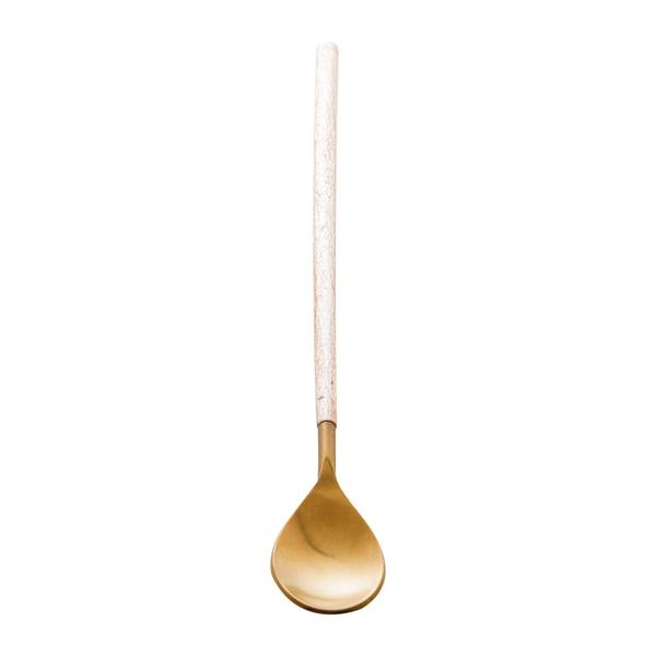 Imagem de Colher Aço Inox Bailarina Turim Dourado/Rose 30cm - Wolff