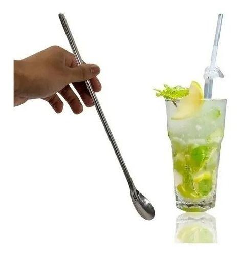 Imagem de Colher Bailarina Aço Inox Drinks Coquetel Jarra De Suco 30cm