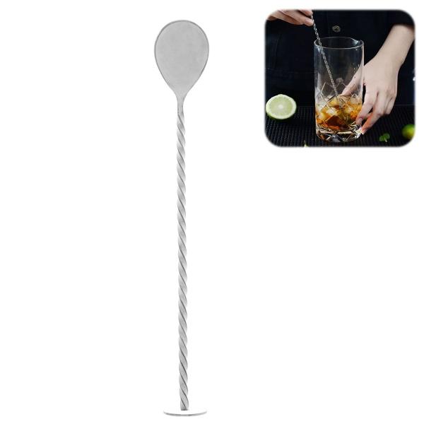 Imagem de Colher Bailarina De Aço Inox Tress 26cm Lyor Comprida Drinks Sucos Mexedor