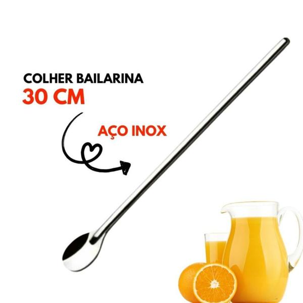 Imagem de Colher Bailarina Para Suco Aço Inox 30CM Top Útil TOP1044