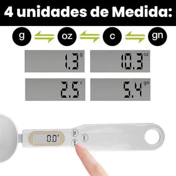 Imagem de Colher balança digital 500g com display lcd para medir alimentos e grãos na cozinha