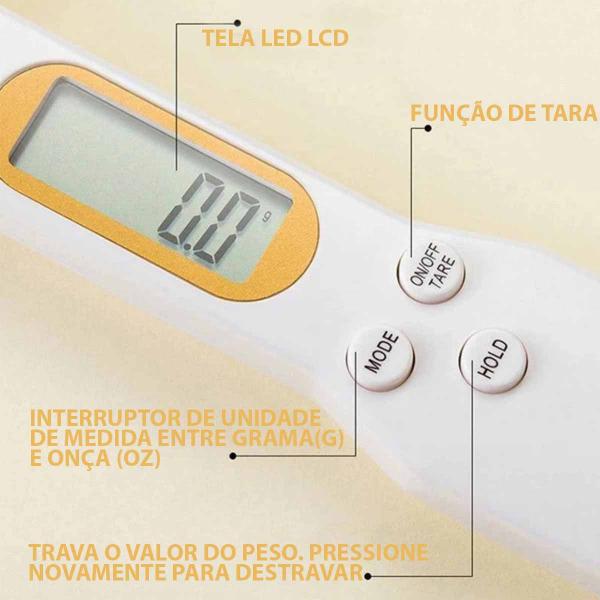 Imagem de Colher Balança Digital Lcd Dosador Tempero Alimento Cozinha Nutricionista Alimentaçao Comida Portatil