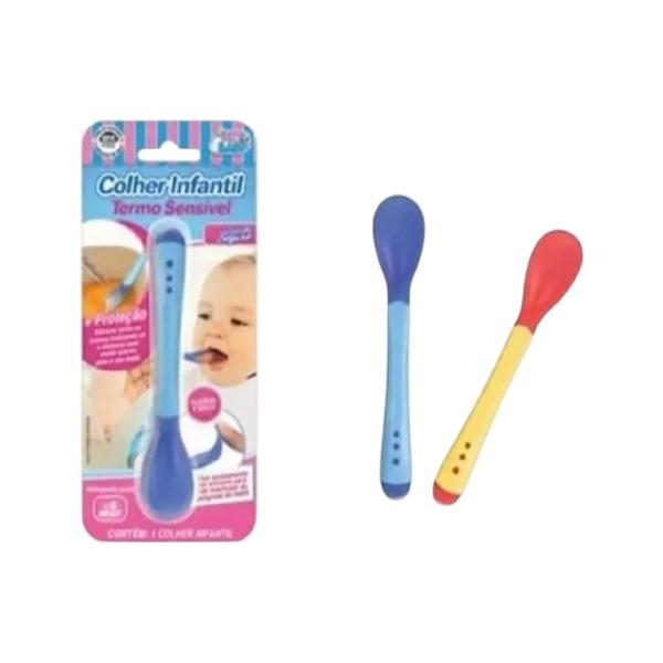 Imagem de Colher BebÊ Infantil Termosensivel De Silicone Kit 02 Un