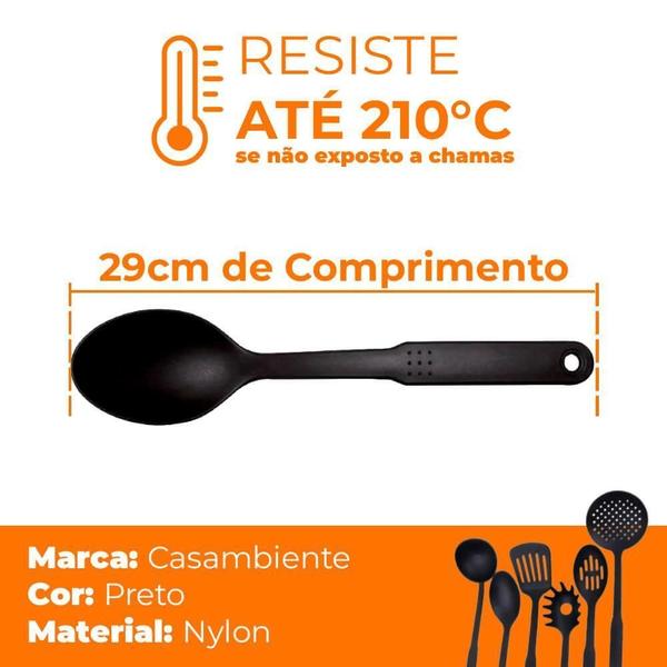 Imagem de Colher De Arroz De Nylon Preto 29Cm - Casambiente