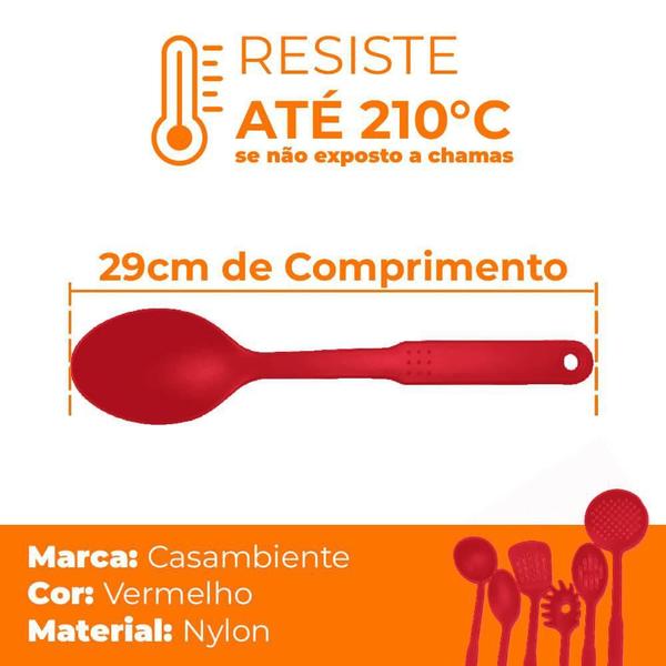 Imagem de Colher de Arroz de Nylon Vermelho 29cm - Casambiente