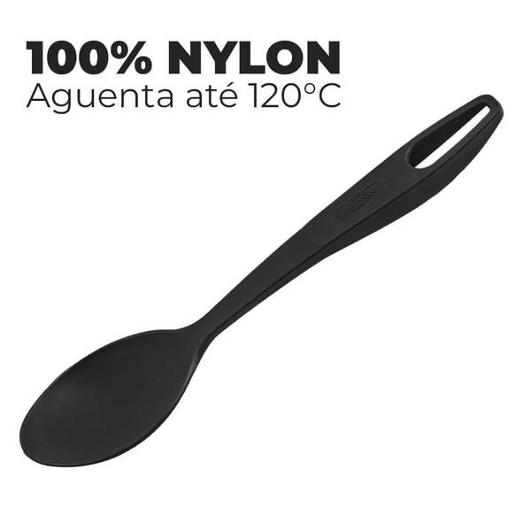 Imagem de Colher De Arroz De Nylon Wavy Preto 29,8Cm - Brinox 2245/499