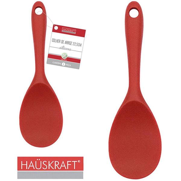 Imagem de Colher de arroz de silicone vermelho hauskraft 22,5x7cm td