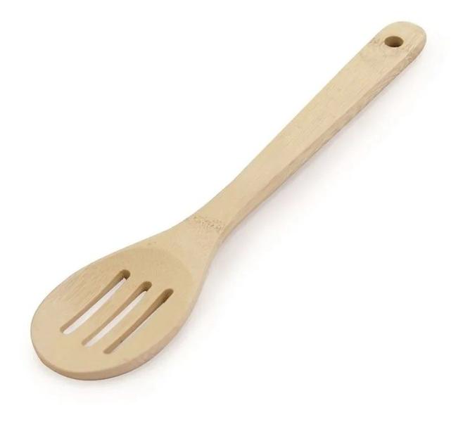 Colher De Arroz Ecokitchen Vazada Bambu Ref 6702 - MIMO STYLE Imagem de Colher De Arroz Ecokitchen Vazada Bambu Ref 6702
