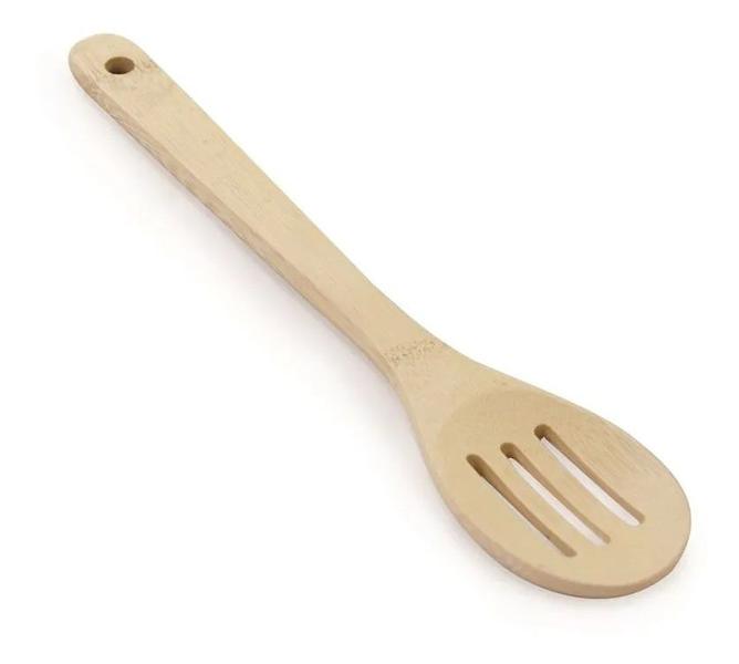 Colher De Arroz Ecokitchen Vazada Bambu Ref 6702 - MIMO STYLE Imagem de Colher De Arroz Ecokitchen Vazada Bambu Ref 6702