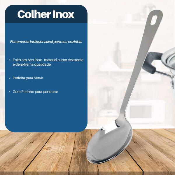 Imagem de Colher De Arroz Inox Saladas Assados Caldos - Dolce Home