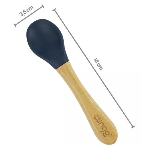 Imagem de Colher de bambu e silicone - linha eco green - navy - clingo