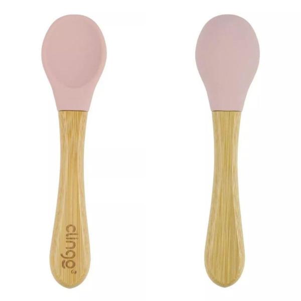 Imagem de Colher de bambu e silicone - linha eco green - rosa - clingo