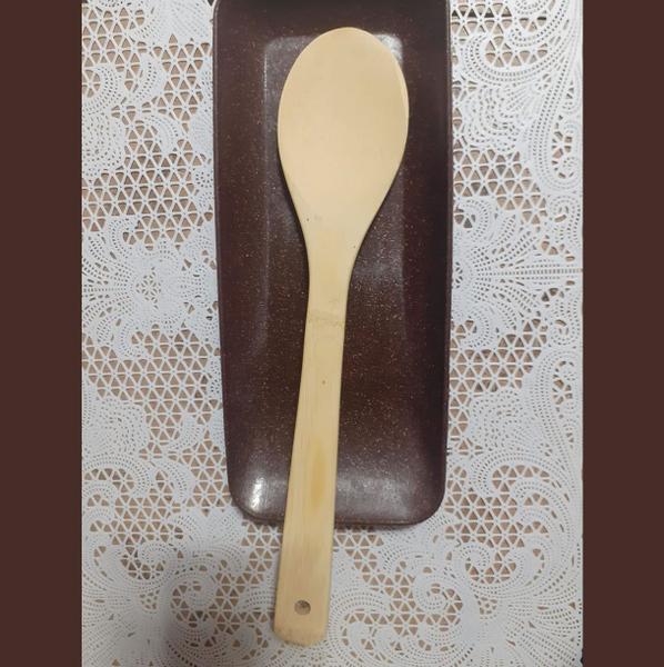 Imagem de Colher De Madeira Longa Resistente Bambu Cozinhar 30CM