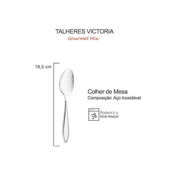 Imagem de Colher de Mesa Inox Colheres Talheres Aço Victoria 6un