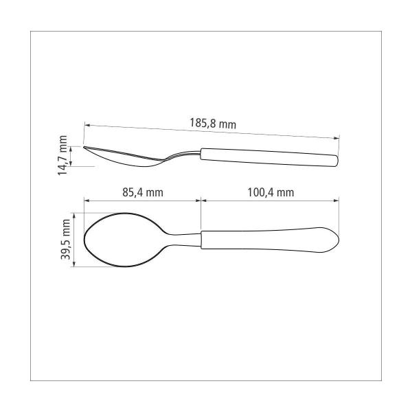 Imagem de Colher de mesa Leme Inox Preta Tramontina