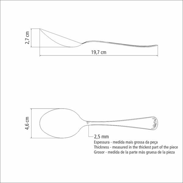 Imagem de Colher de Mesa Tramontina Sevilha em Aço Inox Acabamento Alto Brilho com Detalhes em Alto Relevo no 