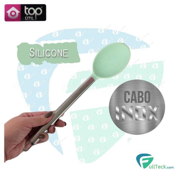 Imagem de Colher De Servir Silicone 33cm Cozinha Cabo Aço Inox