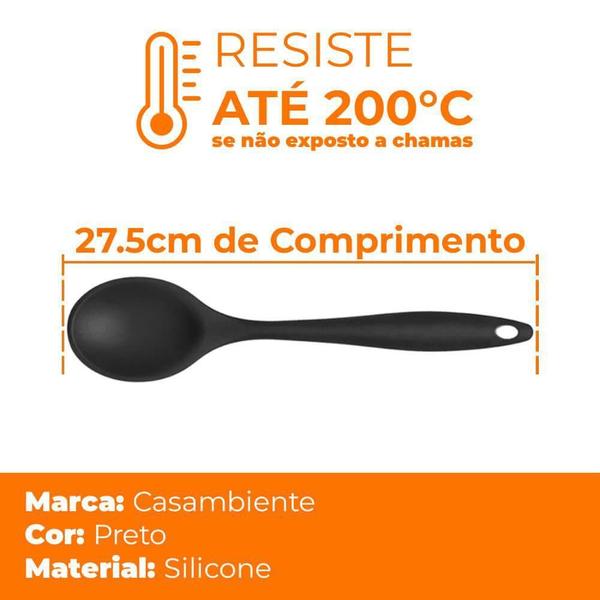 Imagem de Colher De Silicone 27,5Cm Vegas Preto - Casambiente