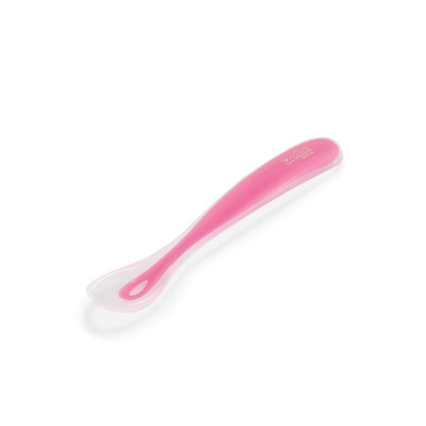 Imagem de Colher De Silicone Bebê Para Papinha Sem BPA Rosa Comtac