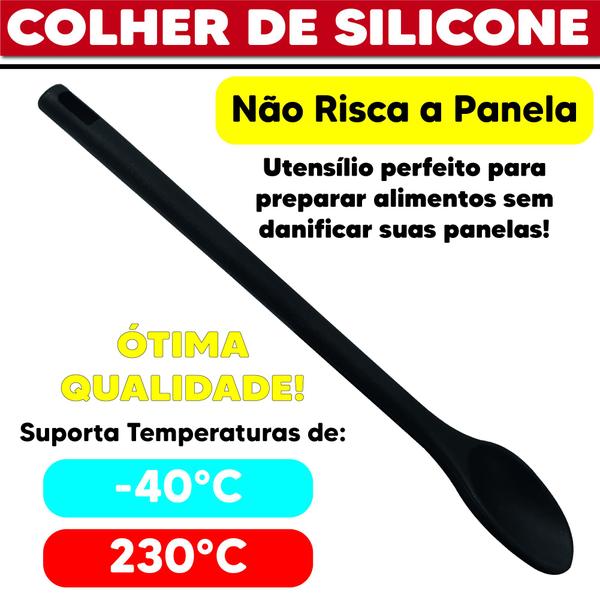 Imagem de Colher de Silicone Cabo Longo 30cm Linha Garbo Cozinha