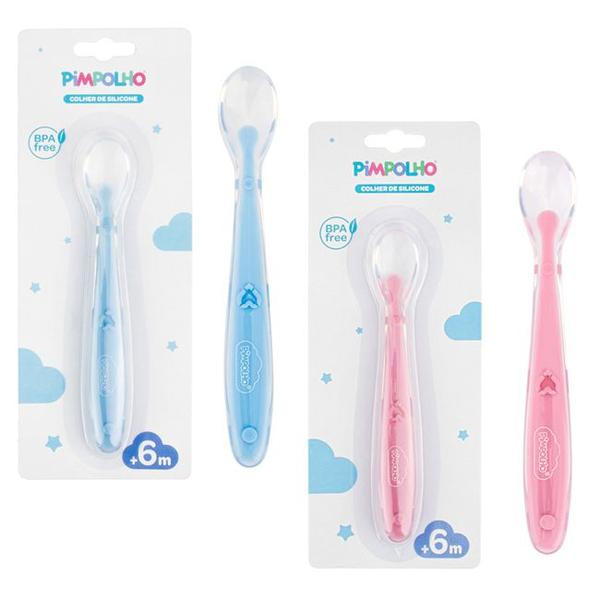 Colher de Silicone Infantil +6m BPA Free Pimpolho Imagem de Colher de Silicone Infantil +6m BPA Free Pimpolho