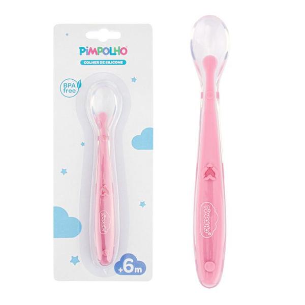 Colher de Silicone Infantil +6m BPA Free Pimpolho Imagem de Colher de Silicone Infantil +6m BPA Free Pimpolho