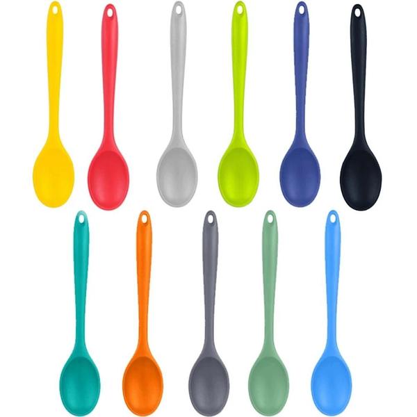 Imagem de Colher de Silicone Macia com Cabo Longo - Utensílio de Cozinha e Mesa