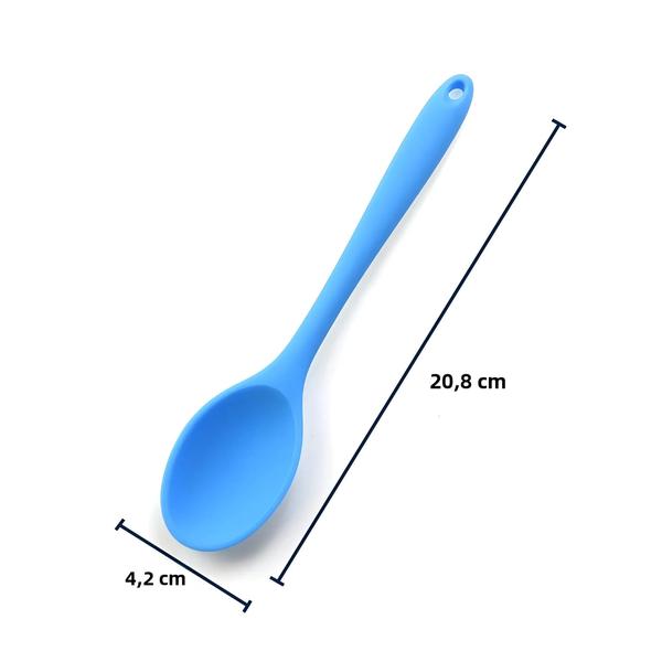 Imagem de Colher de Silicone Macia com Cabo Longo - Utensílio de Cozinha e Mesa