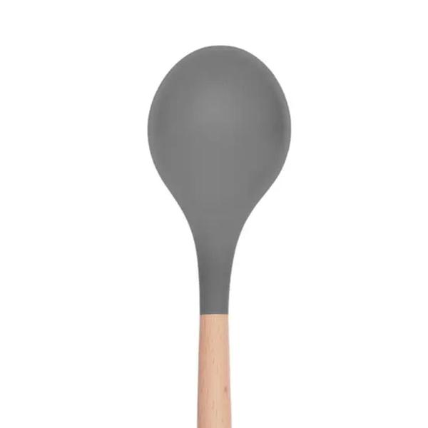 Imagem de Colher de Silicone para Cozinha Madeira 32cm Não Risca