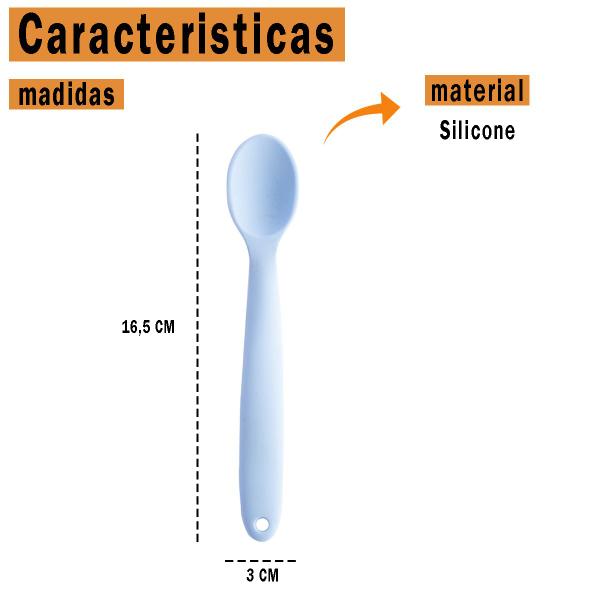 Colher de Silicone para Crianças e Bebês Prático e Seguro Livre de Bpa Suporta Altas e Baixas Temperaturas mimo6615 - Mimo Style Imagem de Colher de Silicone para Crianças e Bebês Prático e Seguro Livre de Bpa Suporta Altas e Baixas Temperaturas mimo6615
