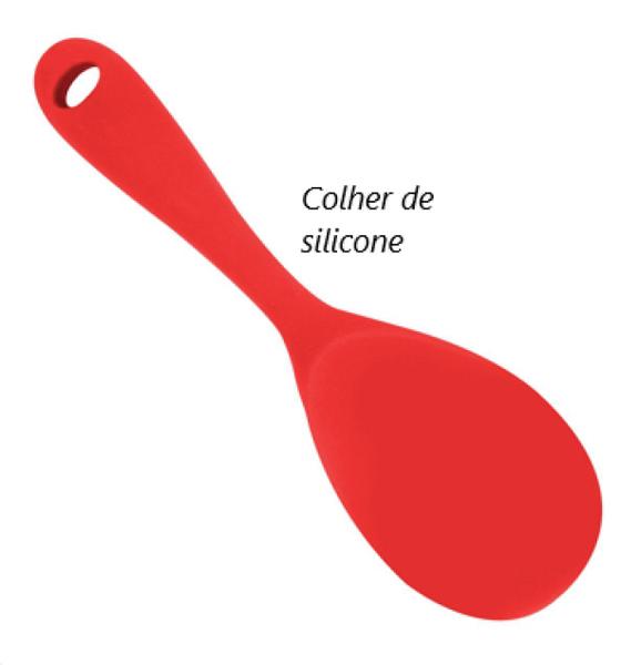 Imagem de Colher de silicone para servir arroz grande vermelha alta qualidade 23cm uni su211325 191318