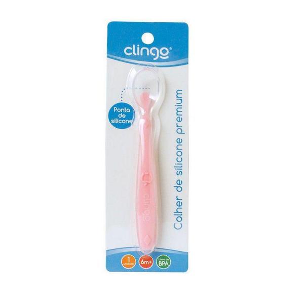 Imagem de Colher De Silicone Premium Rosa - Clingo