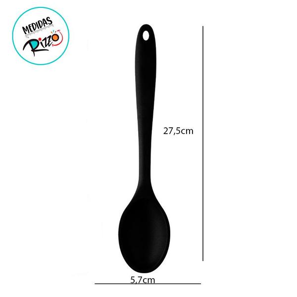 Imagem de Colher de Silicone - Preta - 27x5,7cm - 1 unidade - Clink - Rizzo